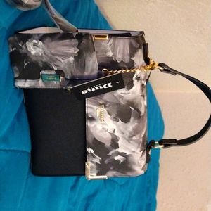 Purse with matching little coin wallet. Dune- London brand . Black , white, grey